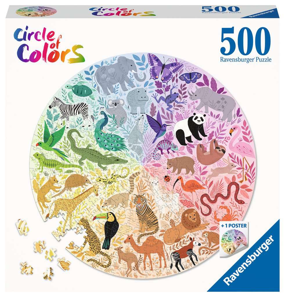 Ravensburger | Round Puzzle 500 PC - ANIMALS #171729-8