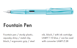 Lamy | Safari Fountain Pen (Medium) - AQUA SKY #L0D1M