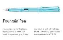 Load image into Gallery viewer, Lamy | Safari Fountain Pen (EXTRA Fine) - AQUA SKY #L0D1F