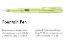 Load image into Gallery viewer, Lamy | Safari Fountain Pen (Medium) - SPRING GREEN #L0D0M