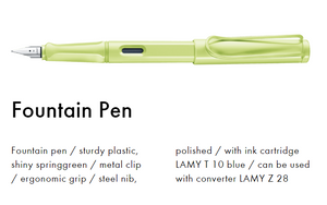 Lamy | Safari Fountain Pen (Medium) - SPRING GREEN #L0D0M
