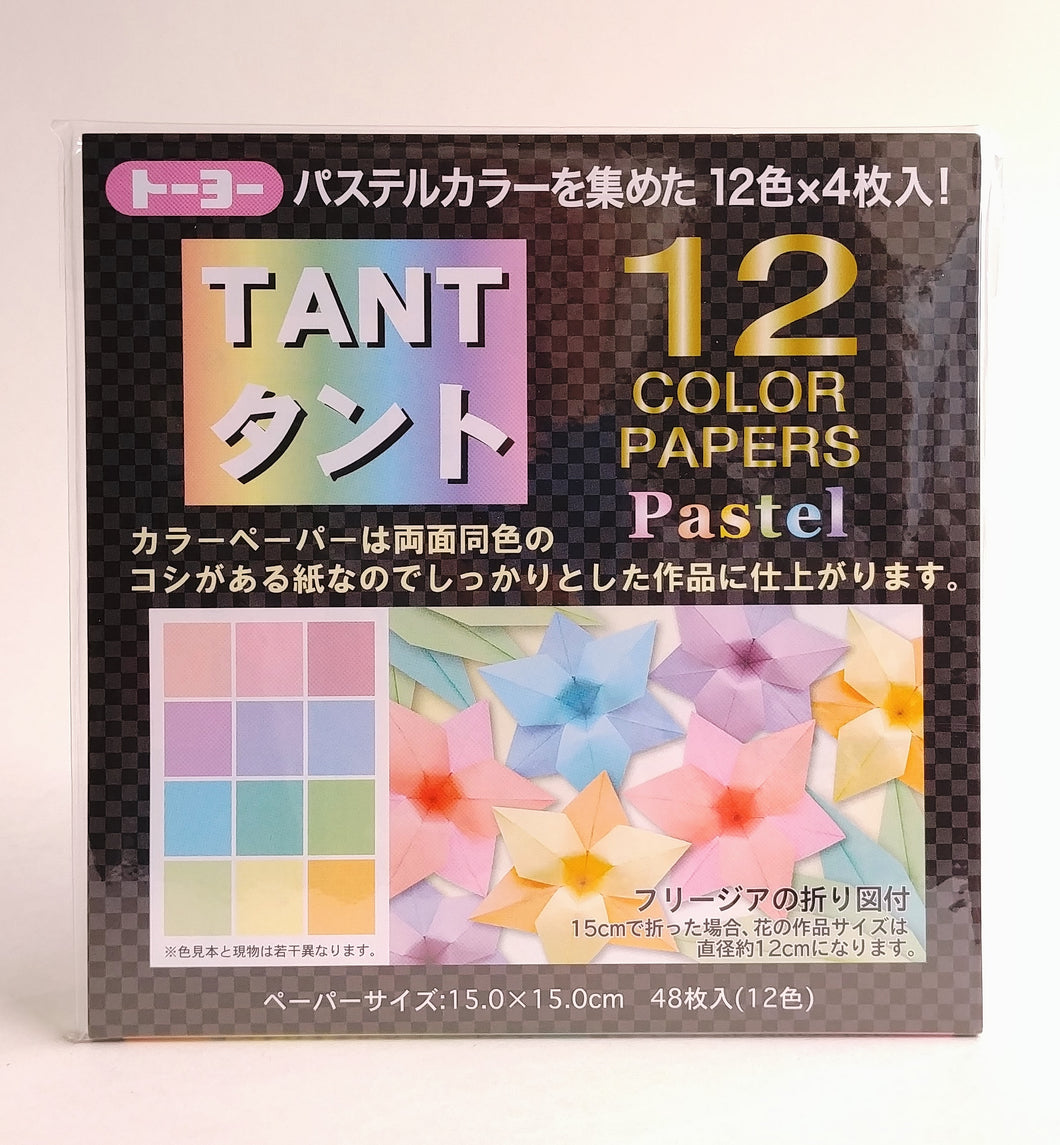 TANT Origami | 48 SHEETS OF 15X15 CM IN 12 PASTEL COLOURS #ORI13154