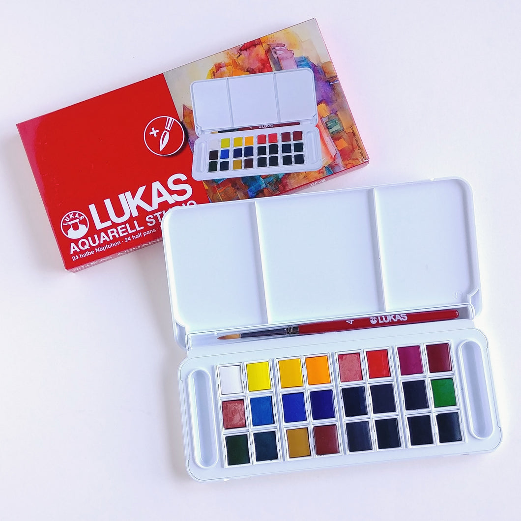 Lukas Travel 1/2 Pan Watercolours- Set of 24  #246856-4