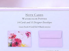 Load image into Gallery viewer, Watercolour Poppies Note Cards. #324511-2