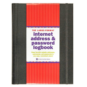 Large Internet Address & Password Logbook- Black #315953-2